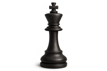 Black chess king piece representing strategy and leadership