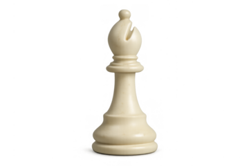 White chess bishop game piece transparent background