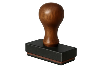 Wooden handle rubber stamp for official approval