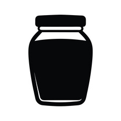 Silhouette of a filled jar against a white background, graphic image