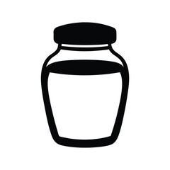 Simple black and white illustration of a small jar or container