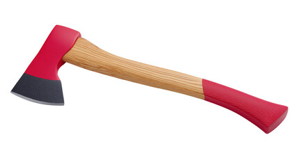 Vibrant Red Handle Camp Axe Tool, PNG Clipart Element with Transparency