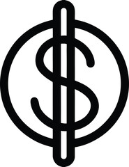 dollar icon on white