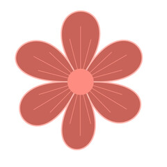 Simple Salmon Flower Illustration