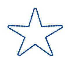 Dotted Star Outline - Royal Blue on White Background