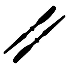 Two Vintage or Antique Steering Control Sticks Black Silhouette on White