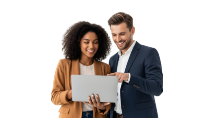 Teamwork Laptop Collaboration Business Meeting Project Diverse Professionals Smiling