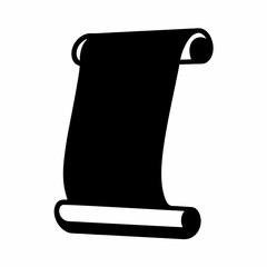 Simple classic scroll illustration on white background, parchment document isolated