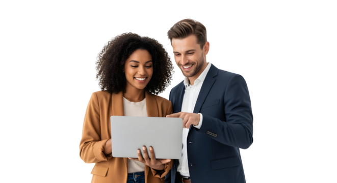 Teamwork Laptop Collaboration Business Meeting Project Diverse Professionals Smiling