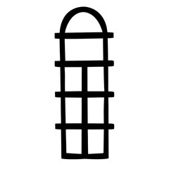 Simple black and white drawing of ladder like object structure