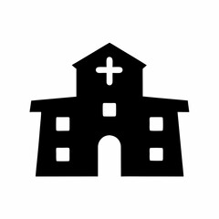 Simple Black and White Graphic Depiction of a Hospital Building Structure