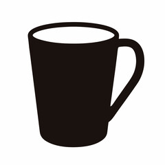 Isolated black and white mug on a white background, angled view