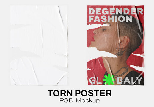 Bold Torn Poster Mockup