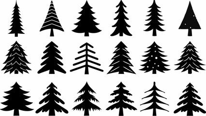 Obraz premium Festive christmas trees silhouettes for modern holiday designs
