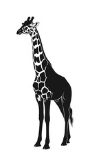 Giraffe Silhouette - A Striking Wildlife Illustration.