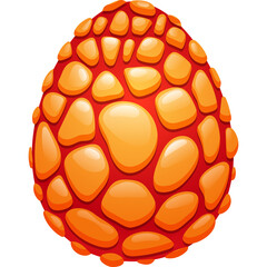 Fantasy Dragon Egg with Fiery Orange Scales and Red Shell Isolated on White Background Vibrant Illustration