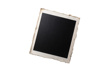 Old vintage photo frame isolated on transparent background, retro style design