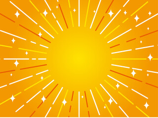 レトロな可愛い太陽の集中線