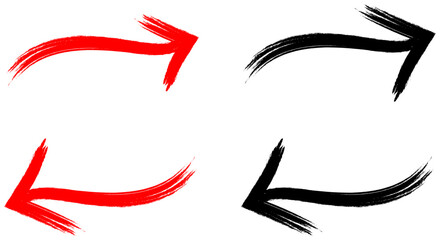 Hand Drawn Check Mark and X Mark Set: Brush Stroke Tick and Cross Icons in Red and Black