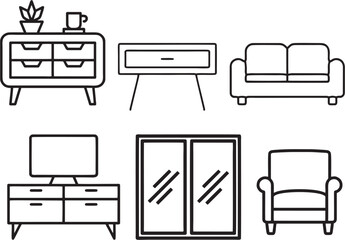a vector of line Interior Furniture 