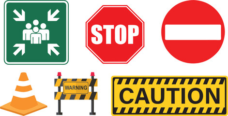  a vector of traffic signs stop 