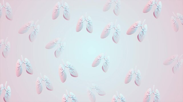 Animated background pattern featuring stylized lungs is set against a gentle, shifting pastel gradient of pink and blue.