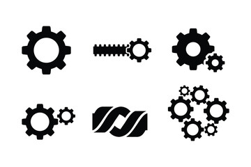 gear icons machine bundle collection