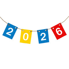 2026 bunting on transparent background PNG