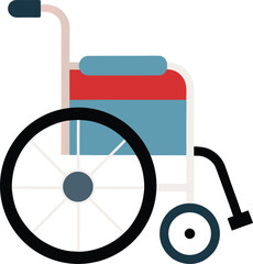 Abstract geometric Wheelchair design with vibrant color palette and clean lines suitable for branding and digital art