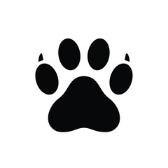 Vector illustration of black paw print