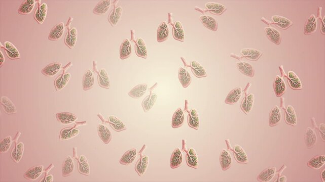 Animated background pattern featuring multiple stylized illustrations of human lungs. This design would be highly suitable for an event or campaign with a "Lung Health Day" theme.