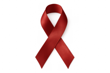 Red ribbon symbol of hiv aids awareness and support, showing charity, health, and medical campaign