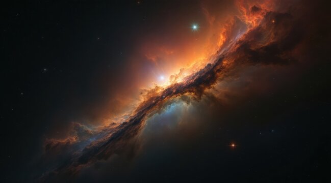 Fiery cosmic cloud illuminates deep space with brilliant hues