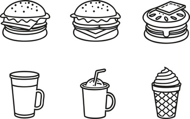 American Food and Diner Aesthetics Design. Retro Diner and Food Illustration. Classic American Eatery Aesthetic Art. Vintage Diner Interior and Cuisine Design. American Restaurant Retro Theme Artwork