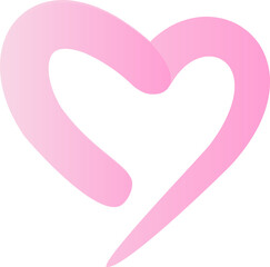 Pink color heart shape of love