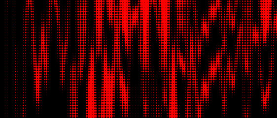 Vibrant red halftone pattern on black creates a dynamic, modern background for edgy designs and striking visual effects, perfect for bold statements © crowelov branding