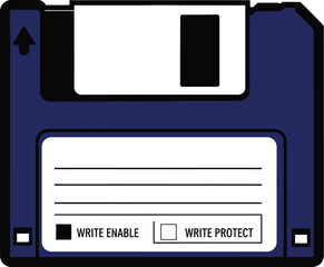 Floppy disk vector vintage data storage retro technology media