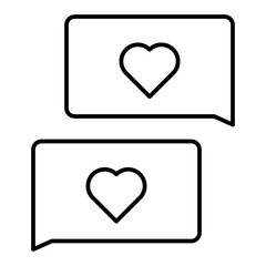 chat bubbles with heart line icon with editable stroke
