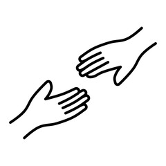 hand reaching out line icon with editable stroke