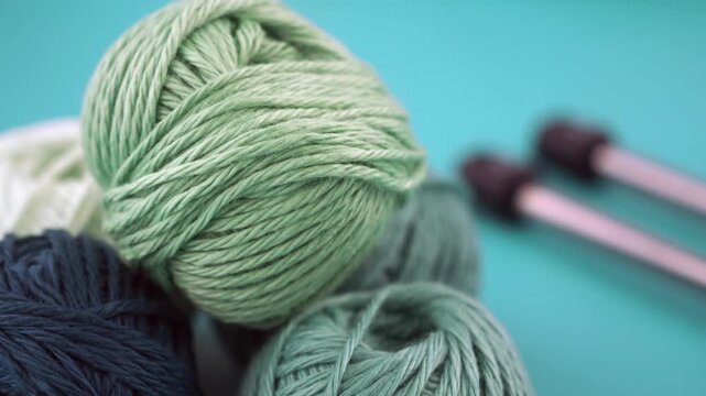 Knitting with soft yarn and needles for cozy projects
