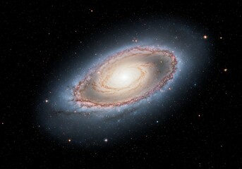 Naklejka premium Spiral Galaxy Messier 81 - A Cosmic Whirlpool in Ursa Major.