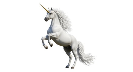 Majestic Unicorn Rearing Prancing Magical Creature Myth Fantasy Horse Horn