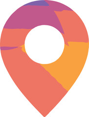 Abstract colorful map pin location marker with white circle center vector.