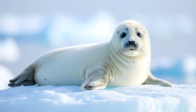 可愛いゴマアザラシの赤ちゃん