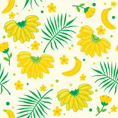 Close up of banana seamless pattern background wallpaper