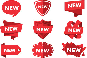 Collection of new product label designs for marketing promotion