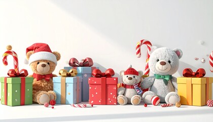 クリスマスプレゼントとテディーベア