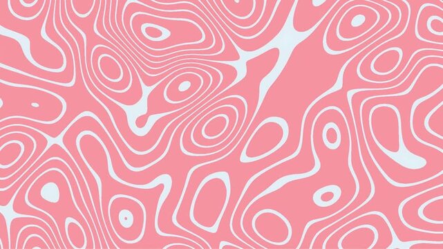 pink white Abstract topographic contour line liquid retro wave seamless VJ loop background with fluid gradient neon motion glowing terrain pattern dynamic flow futuristic 4K visual map design optical 