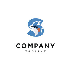 Letter S Crested Treeswift Logo Icon Vector