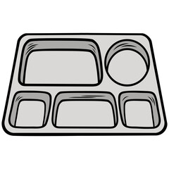 Food Tray Stainless Steel Illustration